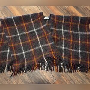 GOLDEN GOOSE Plaid Fringe Shawl Made In Italy